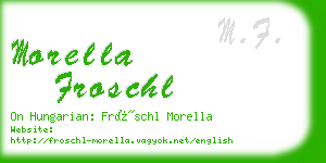 morella froschl business card